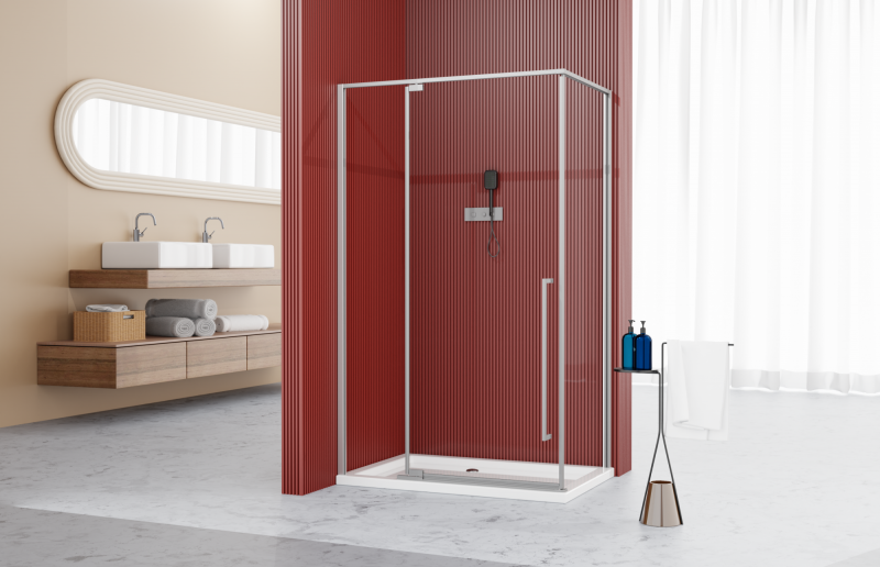 душевой уголок esbano esa-128ps-c 120x80 стекла прозрачные, профиль хром