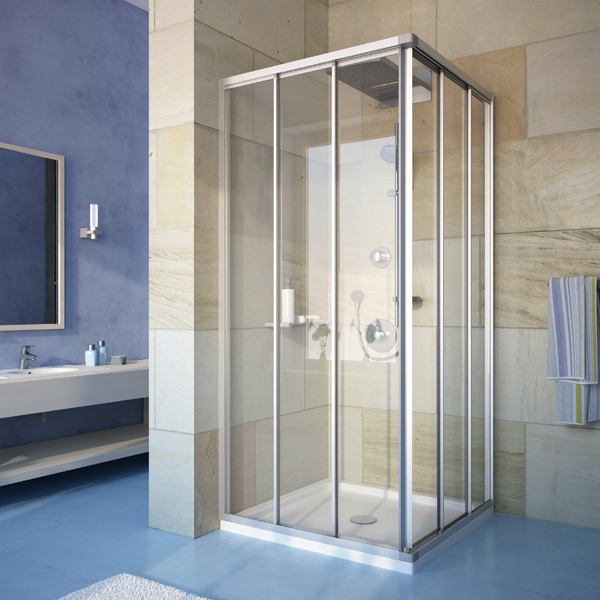 душевой уголок gutewetter practic square gk-433 78x78 (матовый хром/полистирол lines)