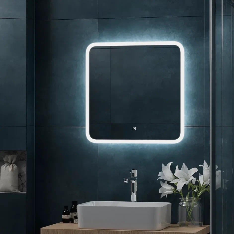 зеркало континент bruno led 60х60 холодная подсветка