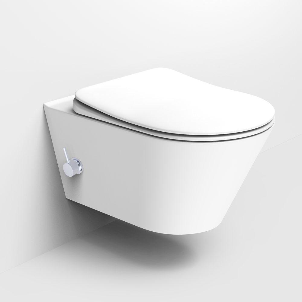 унитаз подвесной boheme avva 972-2-w+976-w 35,5x53 с функцией биде, сиденье duroplast, soft close