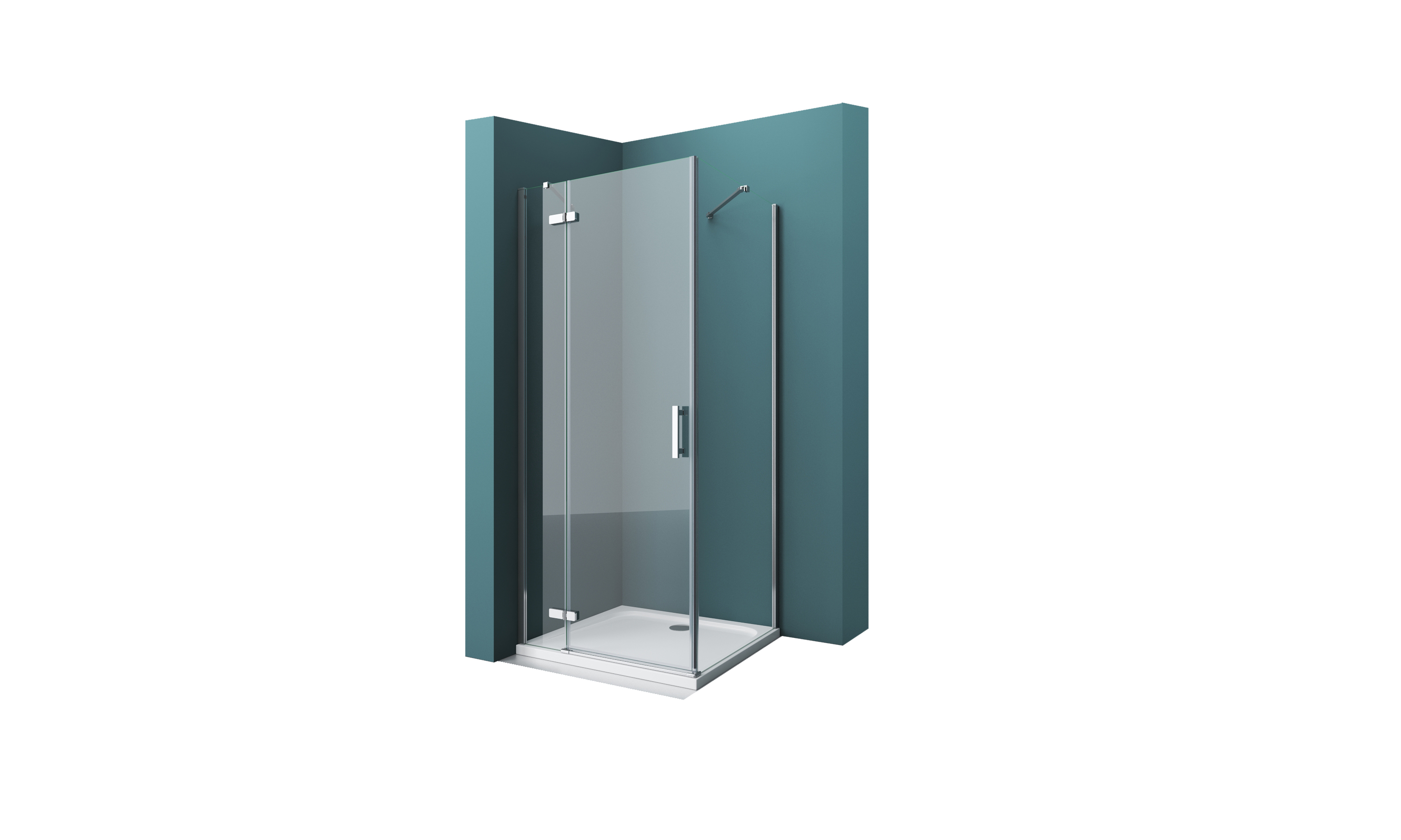 душевой уголок belbagno kraft-a-12-80-c-cr 80x80 стекла прозрачные, профиль хром