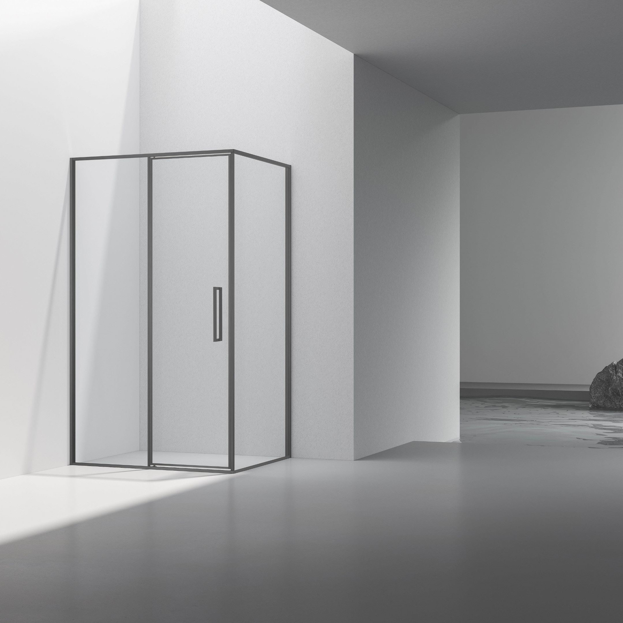 душевой уголок vincea slim 8mm vsr-4slp9012clgm 120x90 прозрачное стекло / профиль вороненая сталь