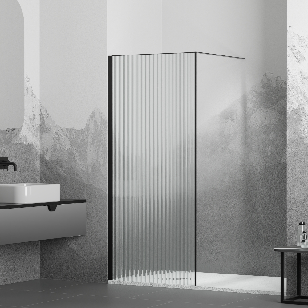 душевой уголок rgw walk-in wa-08-b 06100811-154 110x195 стекла ribbed, профиль черный