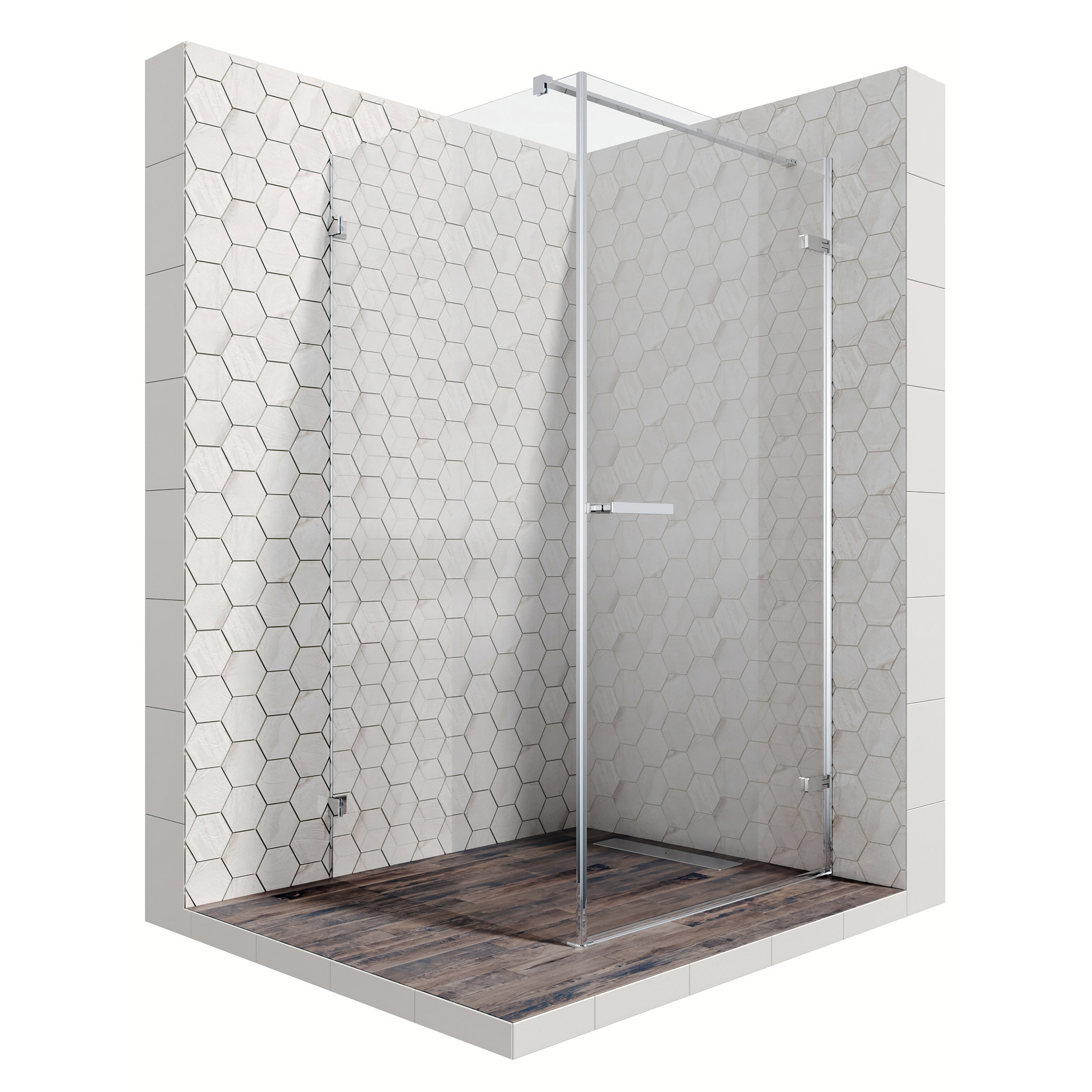 душевой уголок ambassador abner 10011102r 100x100x200 (прозрачное стекло / профиль хром)