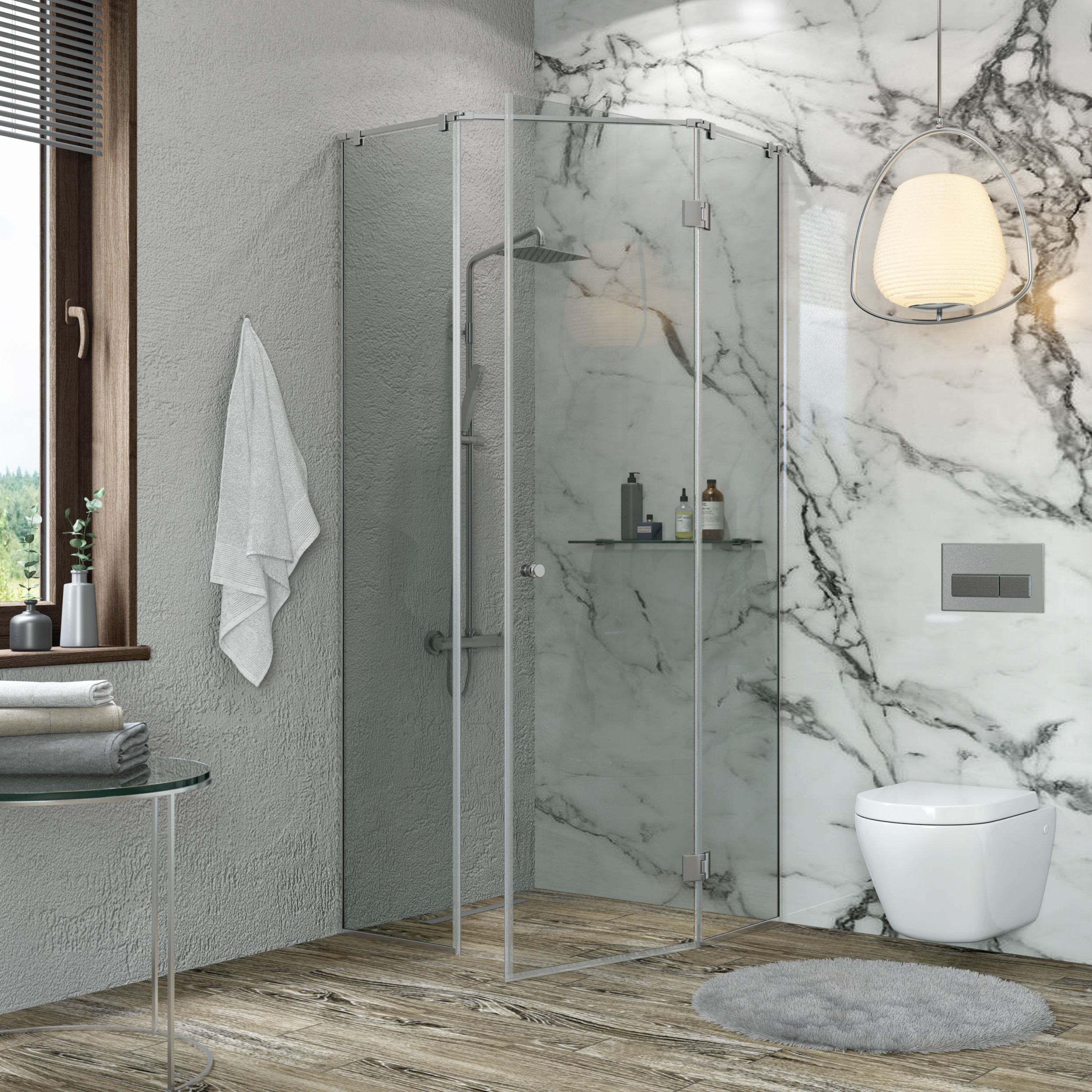 душевой уголок benetto silver ben-701 100x100 прозрачные стекла / профиль хром