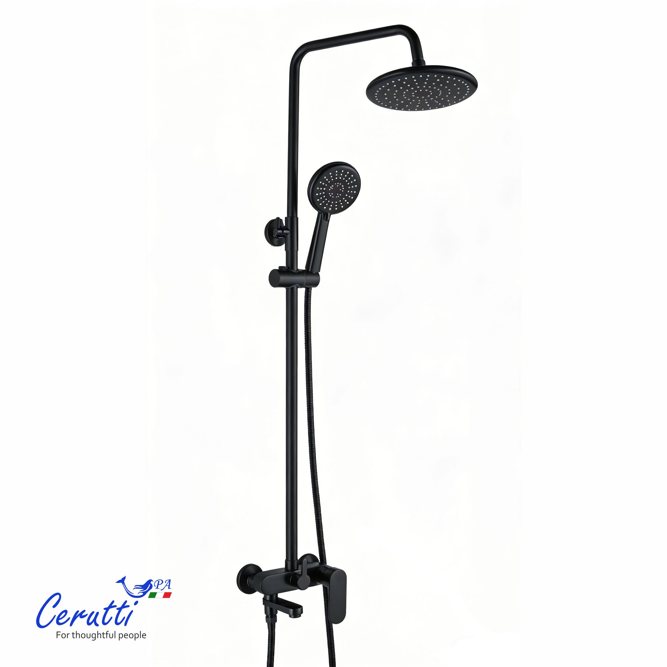 душевая стойка ceruttispa orazio ii rsmb ct12075 черный матовый