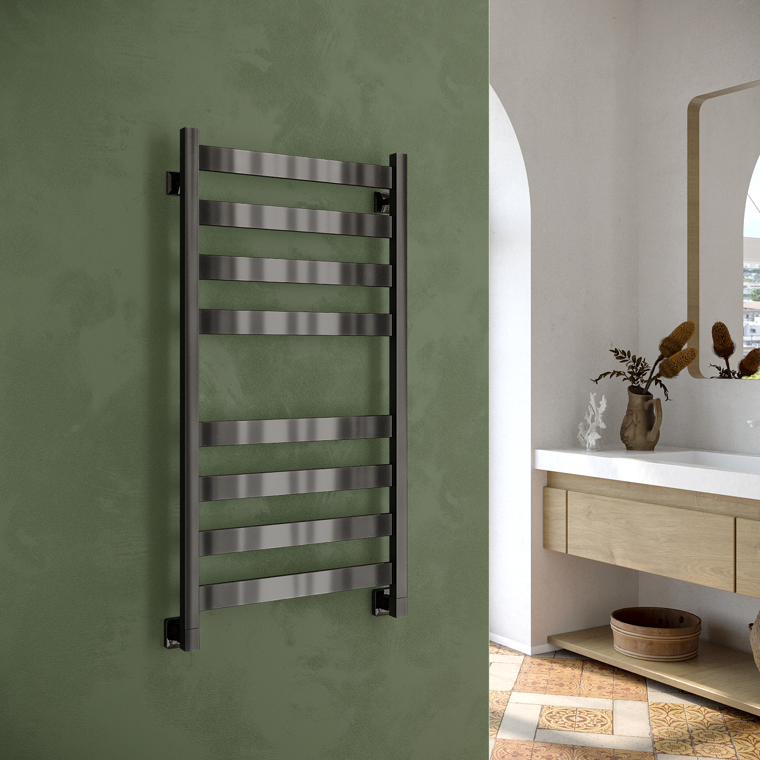 полотенцесушитель водяной stinox sanremo 50x100 черный глянец