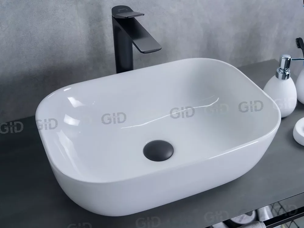 умывальник накладной gid d1333 46x32,5 белый