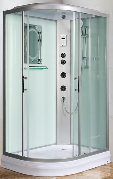 душевая кабина welt-wasser werra 1204 r 120x90 с крышей, стекла прозрачные, профиль хром