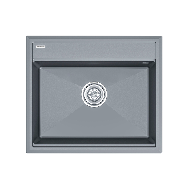 кухонная мойка paulmark kante pm106052-grm 60x52 серый металлик
