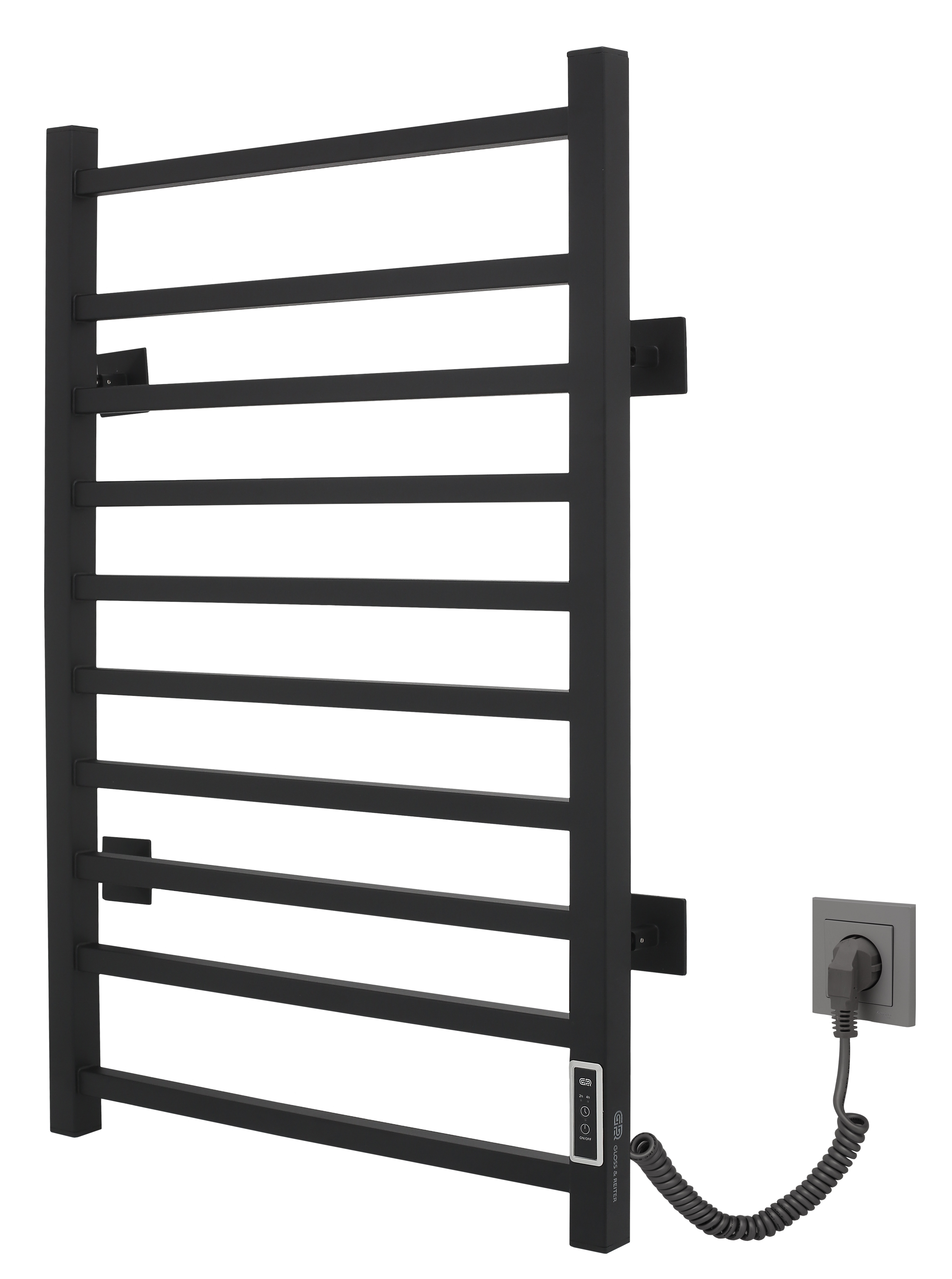 полотенцесушитель электрический gloss&reiter э2.л.50x80.p10. pro-gress (таймер) муар black