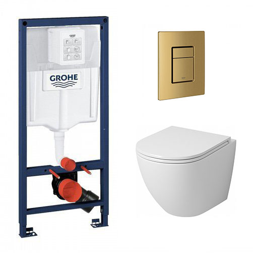 комплект инсталляции grohe rapid sl 38772001 с клавишей смыва 38732gn0 и унитазом grossman gr-4455sq