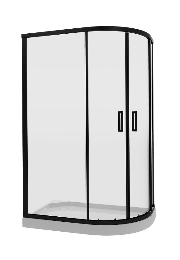 душевой уголок niagara nova ng-6821-08 black 120x80 стекла прозрачные, профиль черный