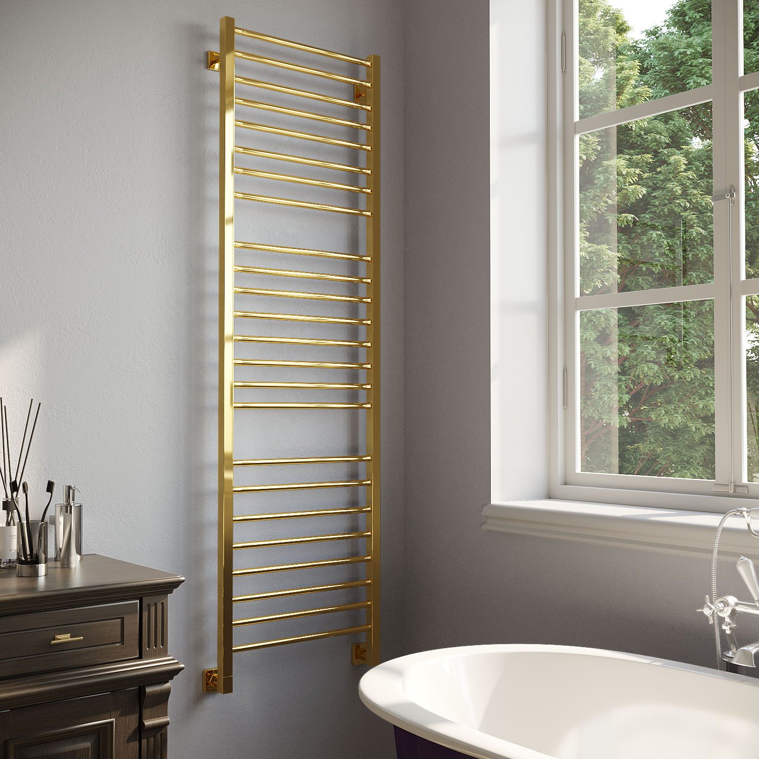 полотенцесушитель водяной stinox classic luxe 50x180 золото глянец