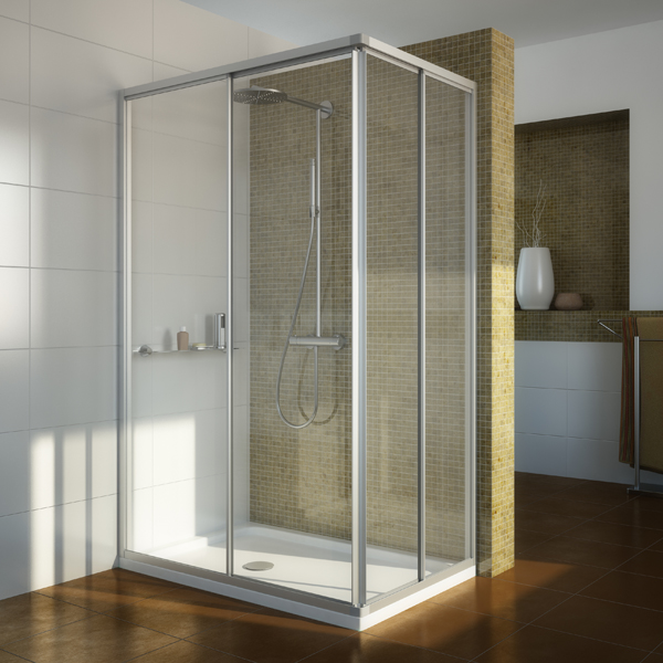 душевой уголок gutewetter practic rectan gk-422 95x80 (матовый хром/стекло бесцветное)