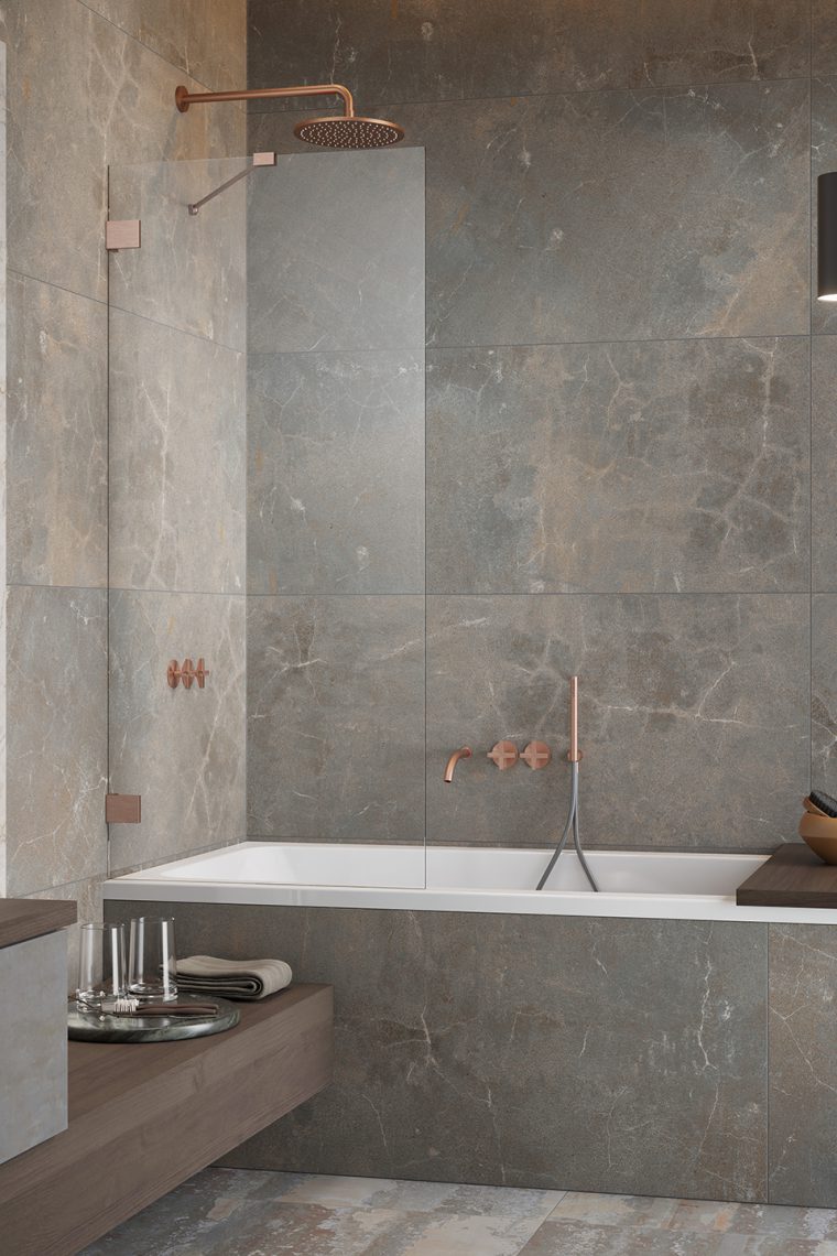 шторка на ванну radaway essenza pro brushed copper pnj ii 70x150 (прозрачное/брашированная медь)