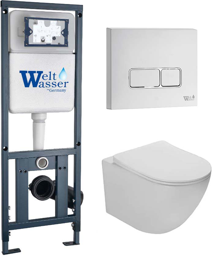 комплект инсталляции welt-wasser marberg 410 se wt с клавишей белой и подвесным унитазом ceruttispa sella aria tornado