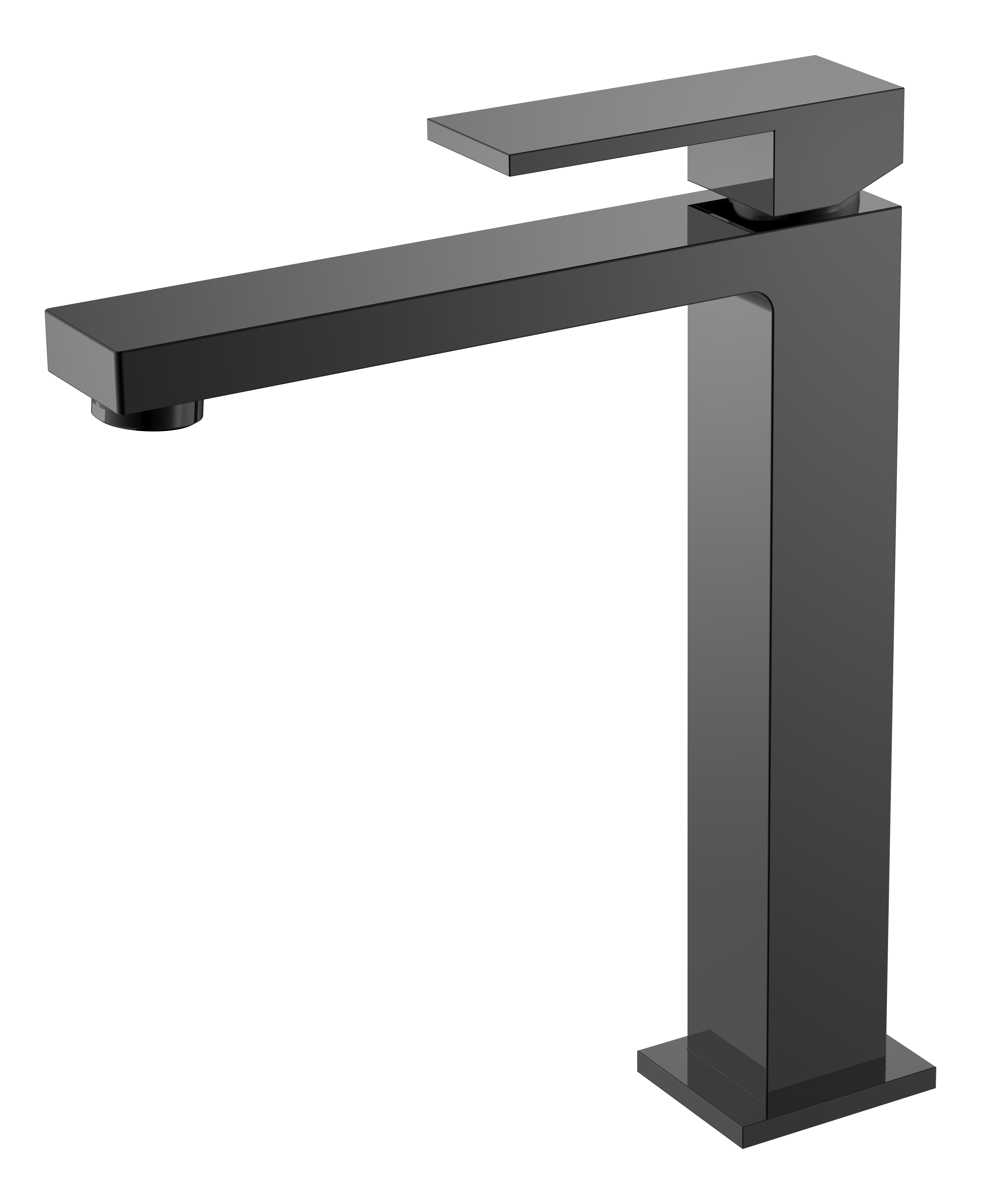 смеситель для умывальника boheme qubic shinny gun metal 472-sgm глянцевая оружейная сталь