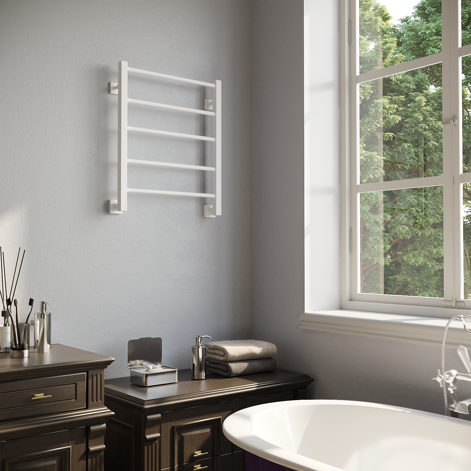 полотенцесушитель водяной stinox classic 50x60 белый матовый
