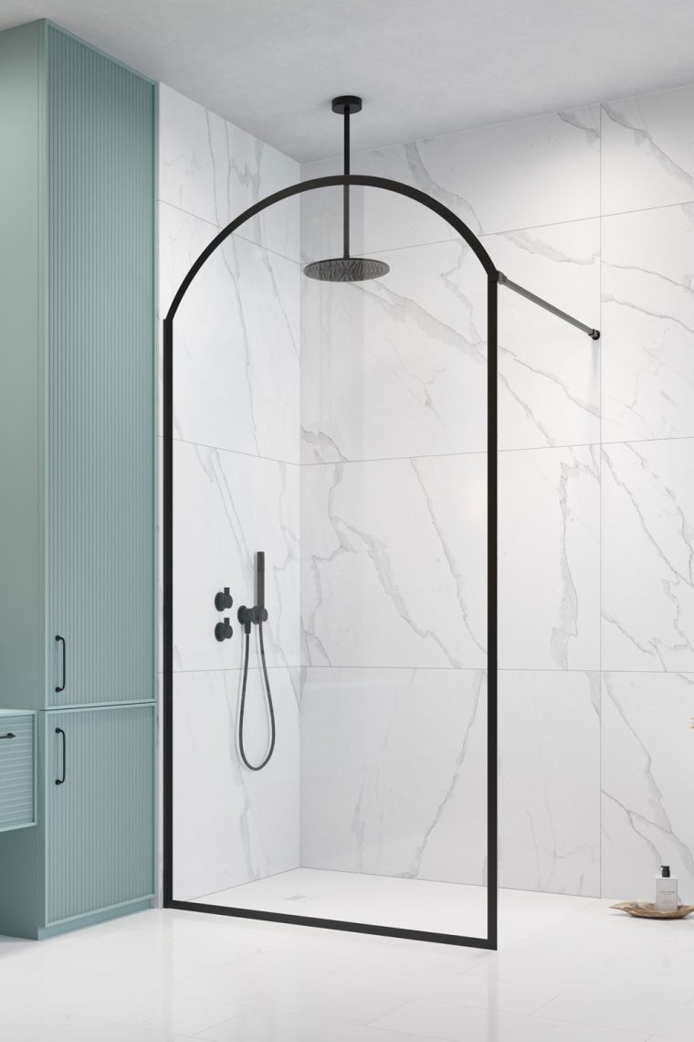 душевой уголок radaway volta black ii frame l 100-160x200-270 стекло frame/прозрачное, профиль черный