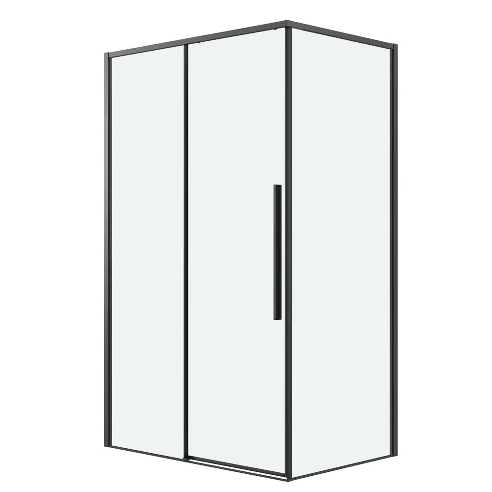 душевой уголок grossman galaxy 100x100 стекла прозрачные, профиль черный матовый