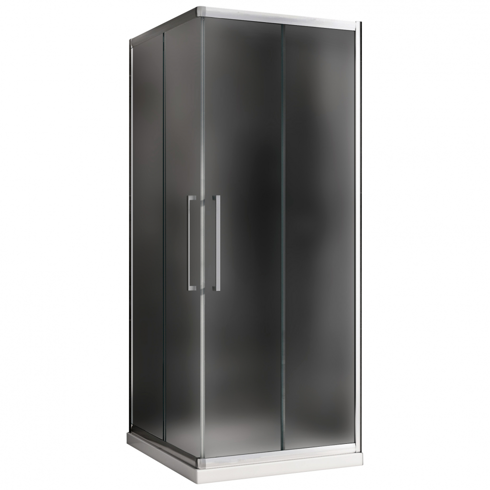 душевой уголок abber schwarzer diamant ag02100mh 100x100 стекла матовые, профиль хром