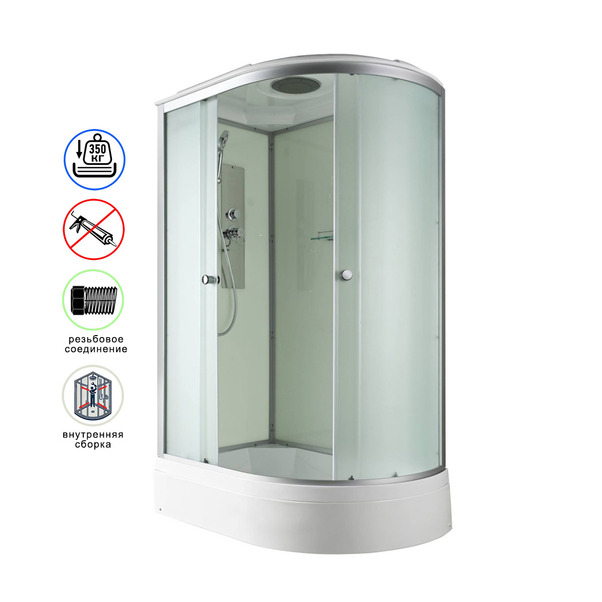 душевая кабина avacan d3012l ava 120x80 левая, стандарт, стекла матовые, профиль хром