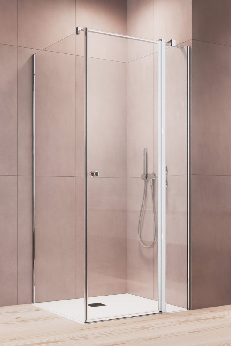 душевой уголок radaway eos kdj ii 90 90x75 правый, стекла прозрачные, профиль хром