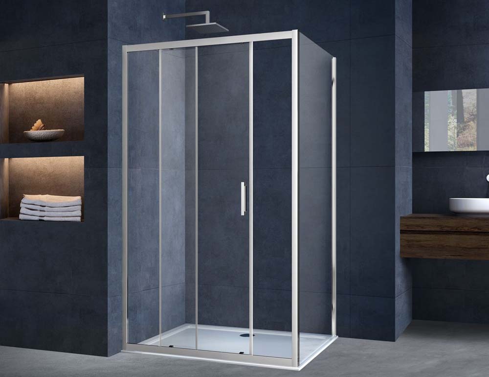душевой уголок vincea alpha vsr-3al9011cl 110x90 стекло прозрачное / профиль хром