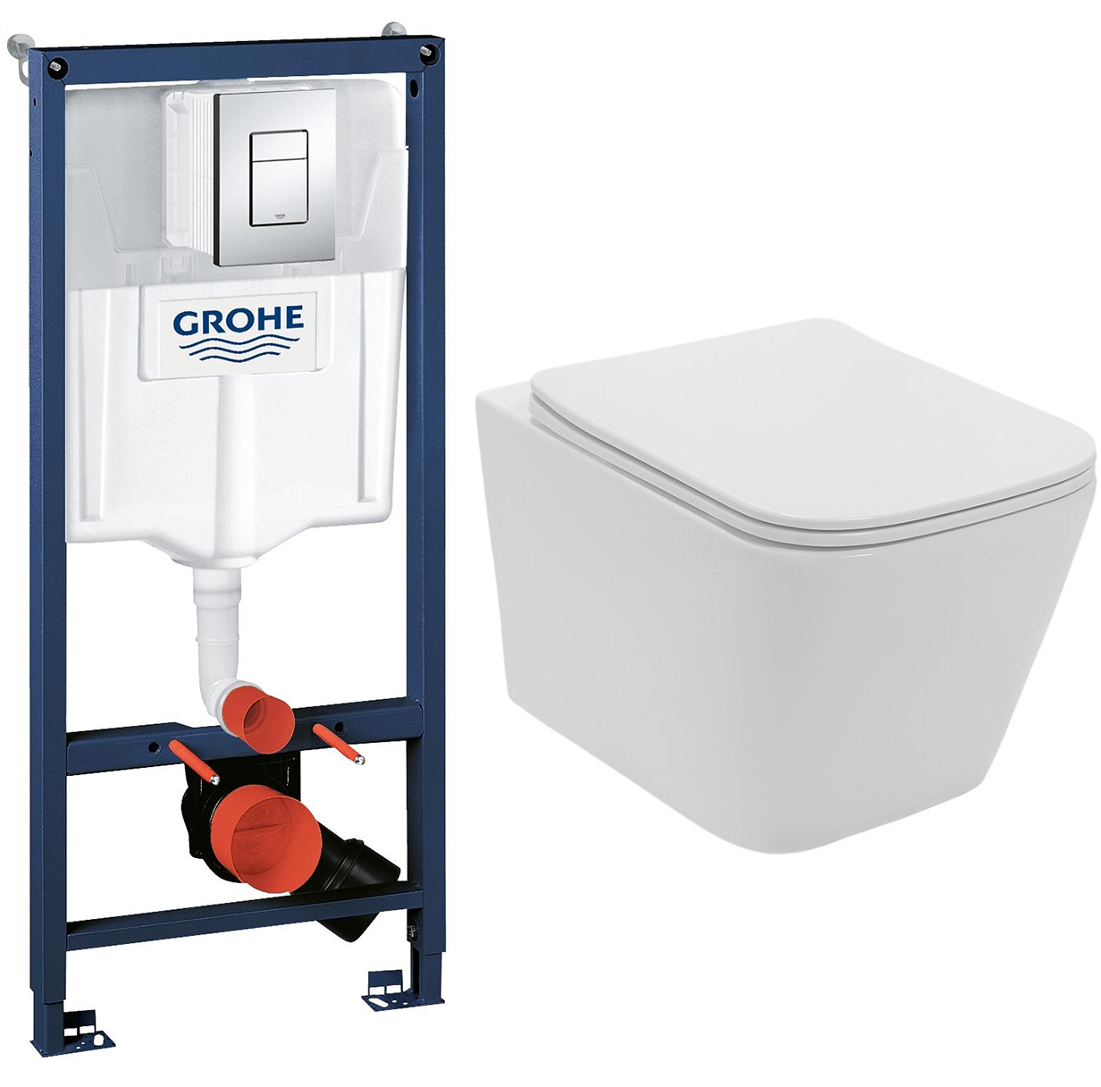 комплект инсталляции grohe rapid sl 38772001 с унитазом lekvo t-202, кнопка skate cosmopolitan, хром