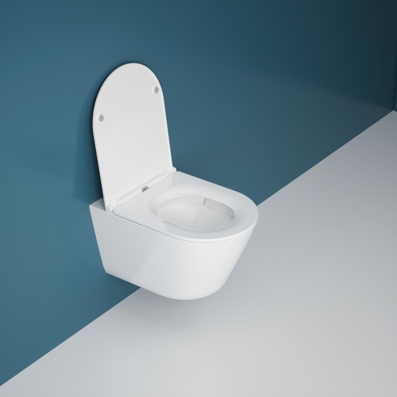 унитаз подвесной esbano clavel-53t 36x53 безободковый белый глянец softclose (смыв торнадо)