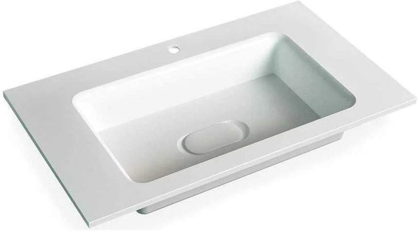 умывальник madera model 80x45 без отверстия под смеситель, белый глянец