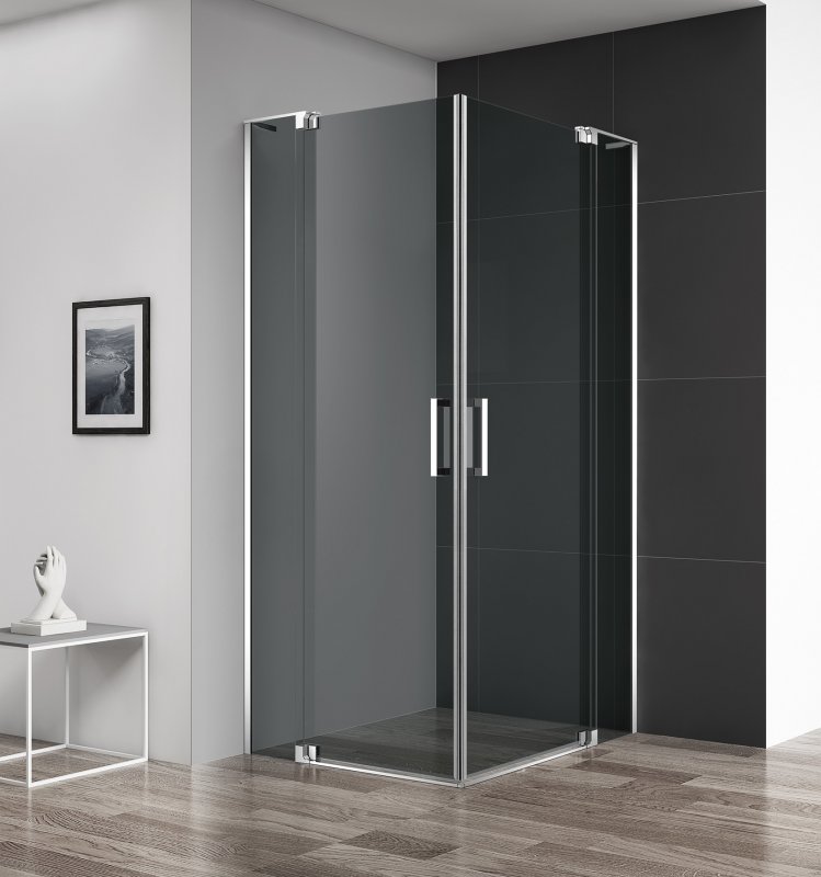 душевой уголок cezares slider-ah-2-80/90-100/110-grigio-cr (80-90)x(100-110) стекла серые, профиль хром