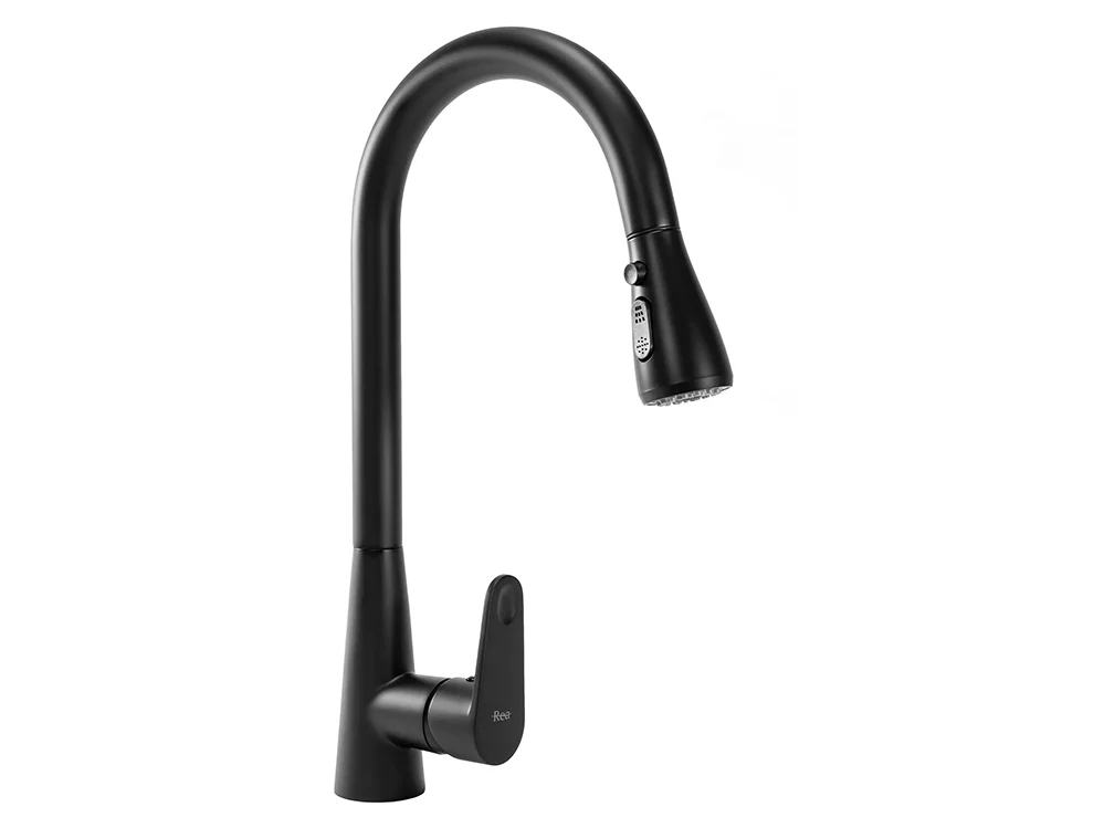 смеситель для мойки rea mild black matt b4800 черный матовый
