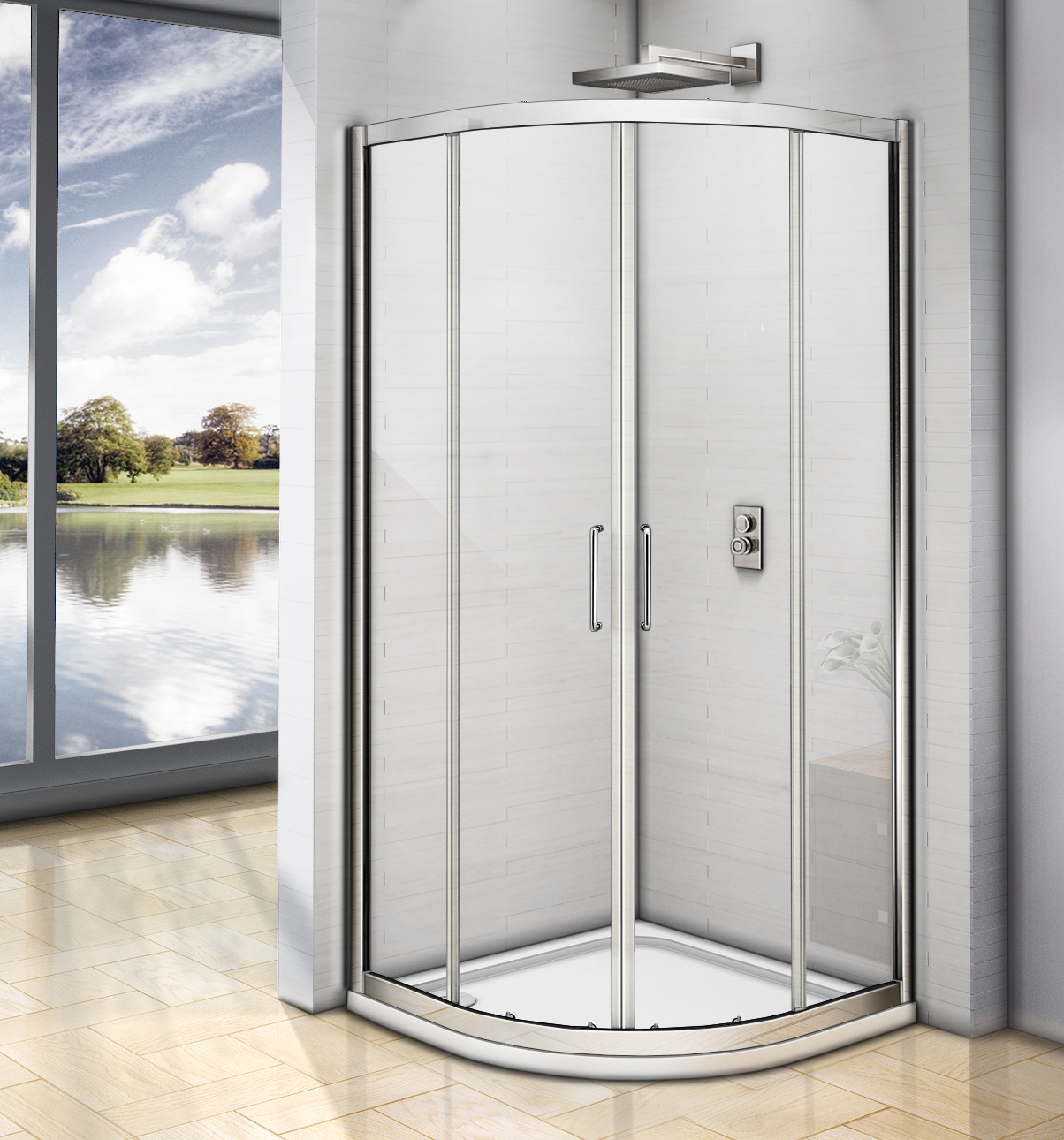 душевой уголок gooddoor neo r-90-с-ch 90x90