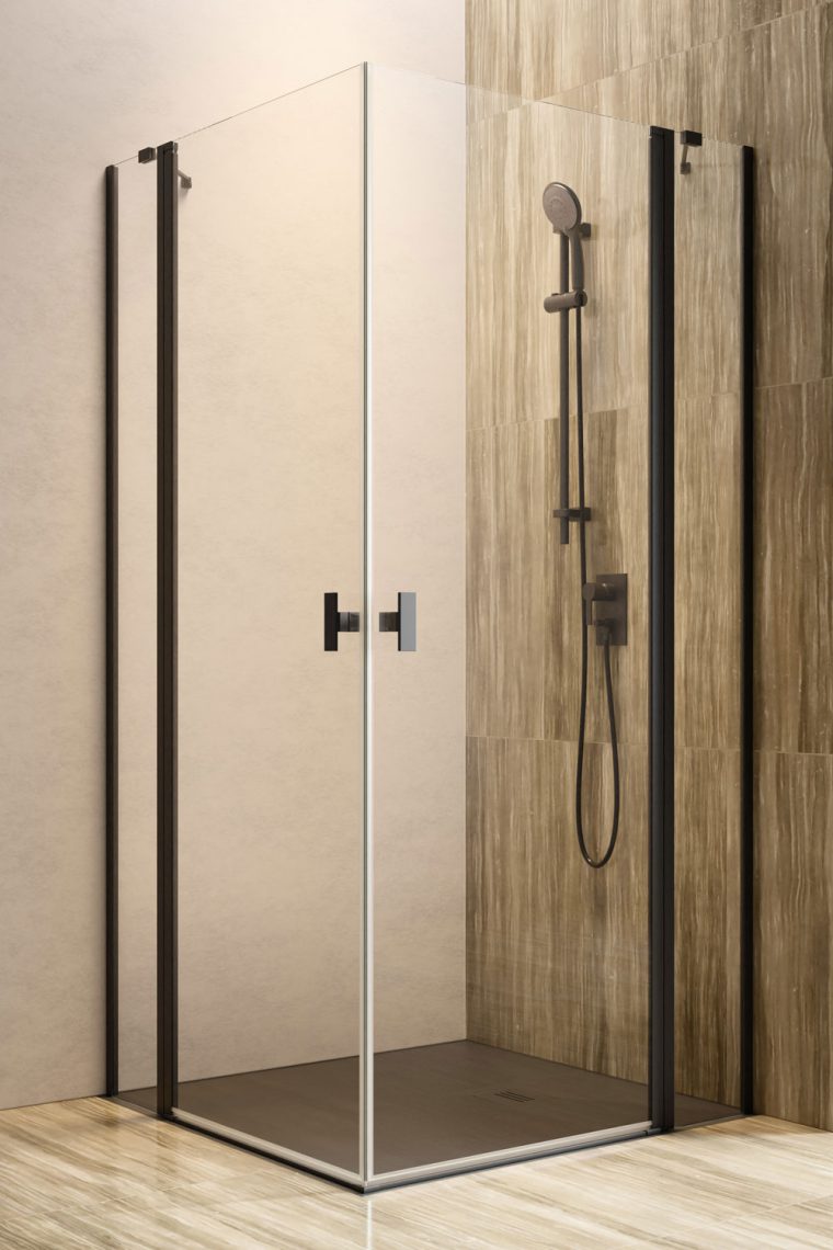 душевой уголок radaway nes 8 black kdd ii 100x80 стекла прозрачные, профиль черный