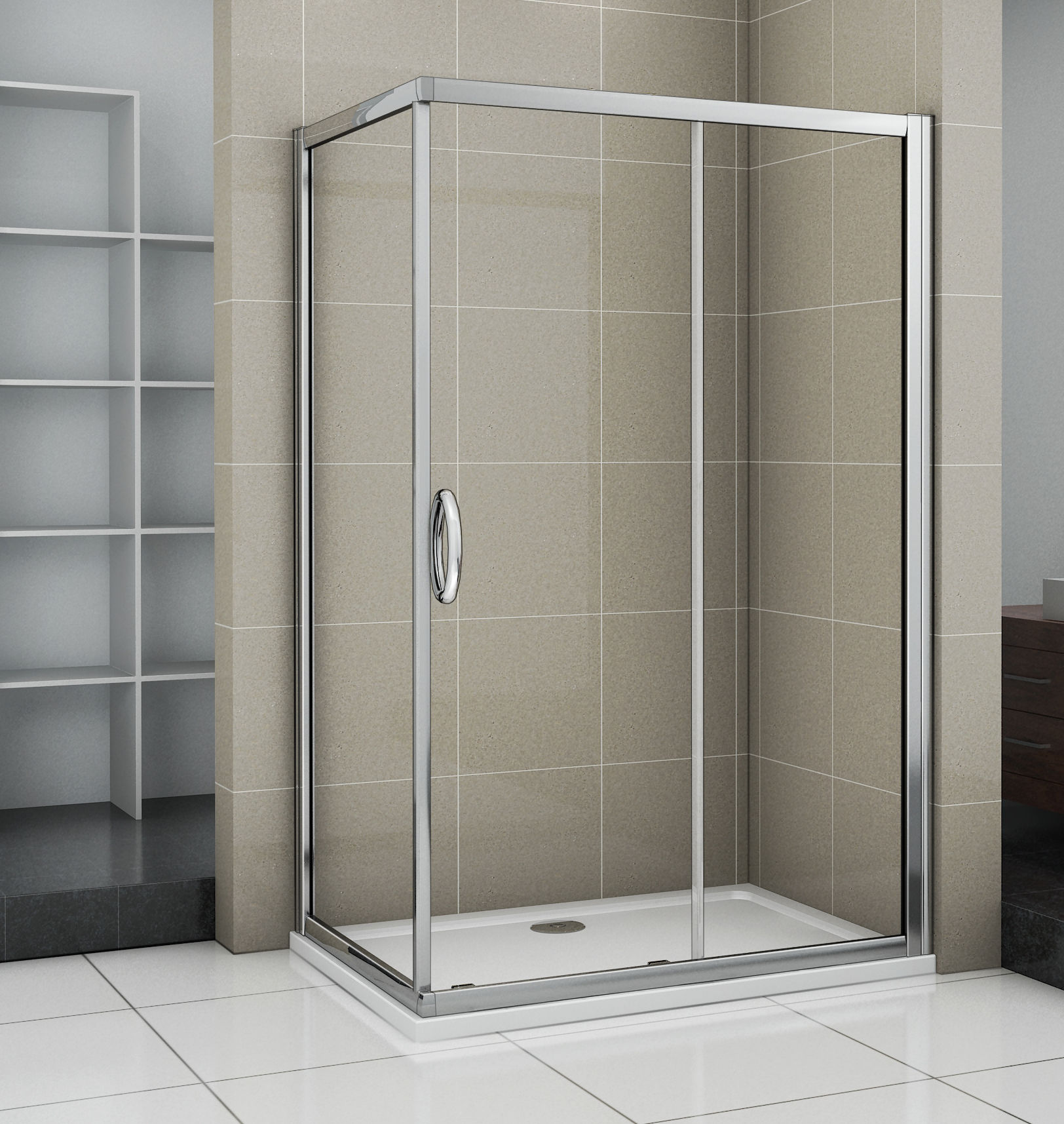 душевой уголок gooddoor infinity wtw+sp 120x100 стекло прозрачное / профиль хром