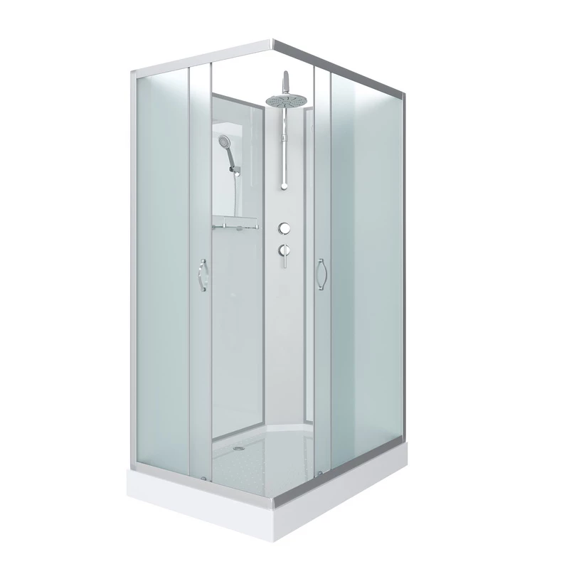 душевая кабина niagara classic ng-43295-14qbkt 120x90 без крыши, стекла матовые, профиль серебро