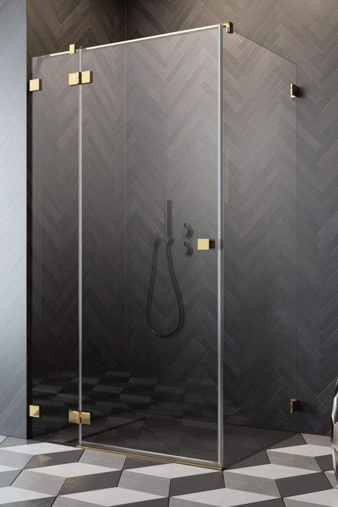 душевой уголок radaway essenza pro gold kdj r 100x120 прозрачное/золото