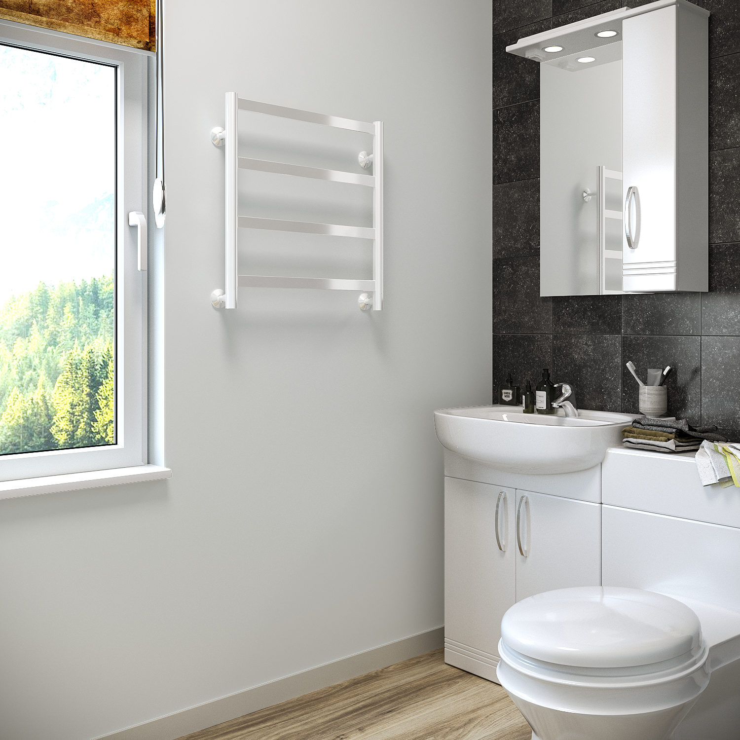 полотенцесушитель водяной stinox maxima 50x50 белый глянец