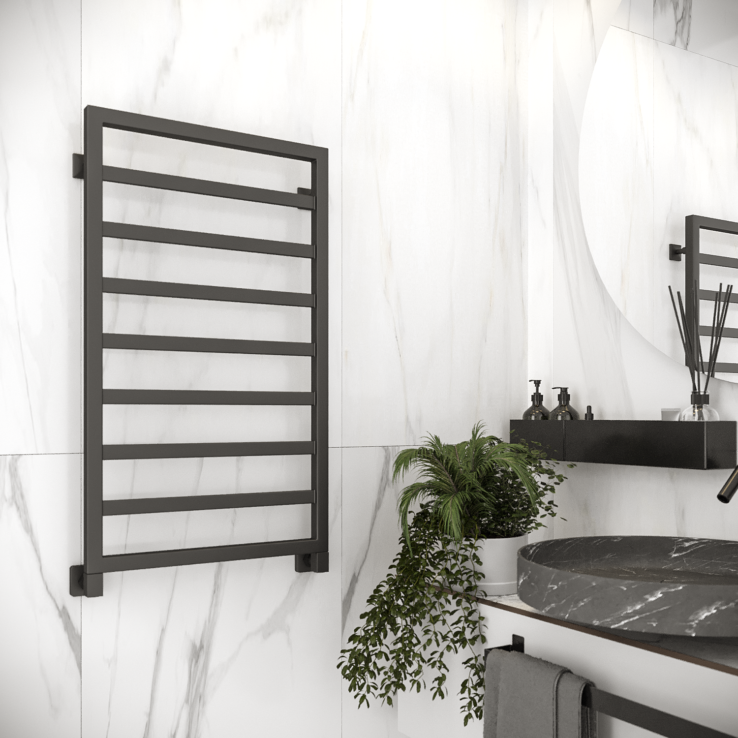 полотенцесушитель водяной stinox bergamo 50x90 черный матовый