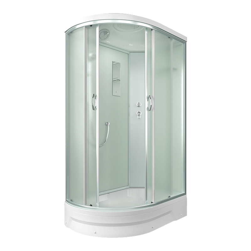 душевая кабина erlit er351226r-c3 120x80 правый, стекла матовые, профиль серебристый