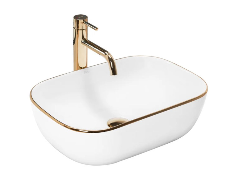 умывальник накладной rea belinda gold edge rea-u8736 46,5x33 белый/золото