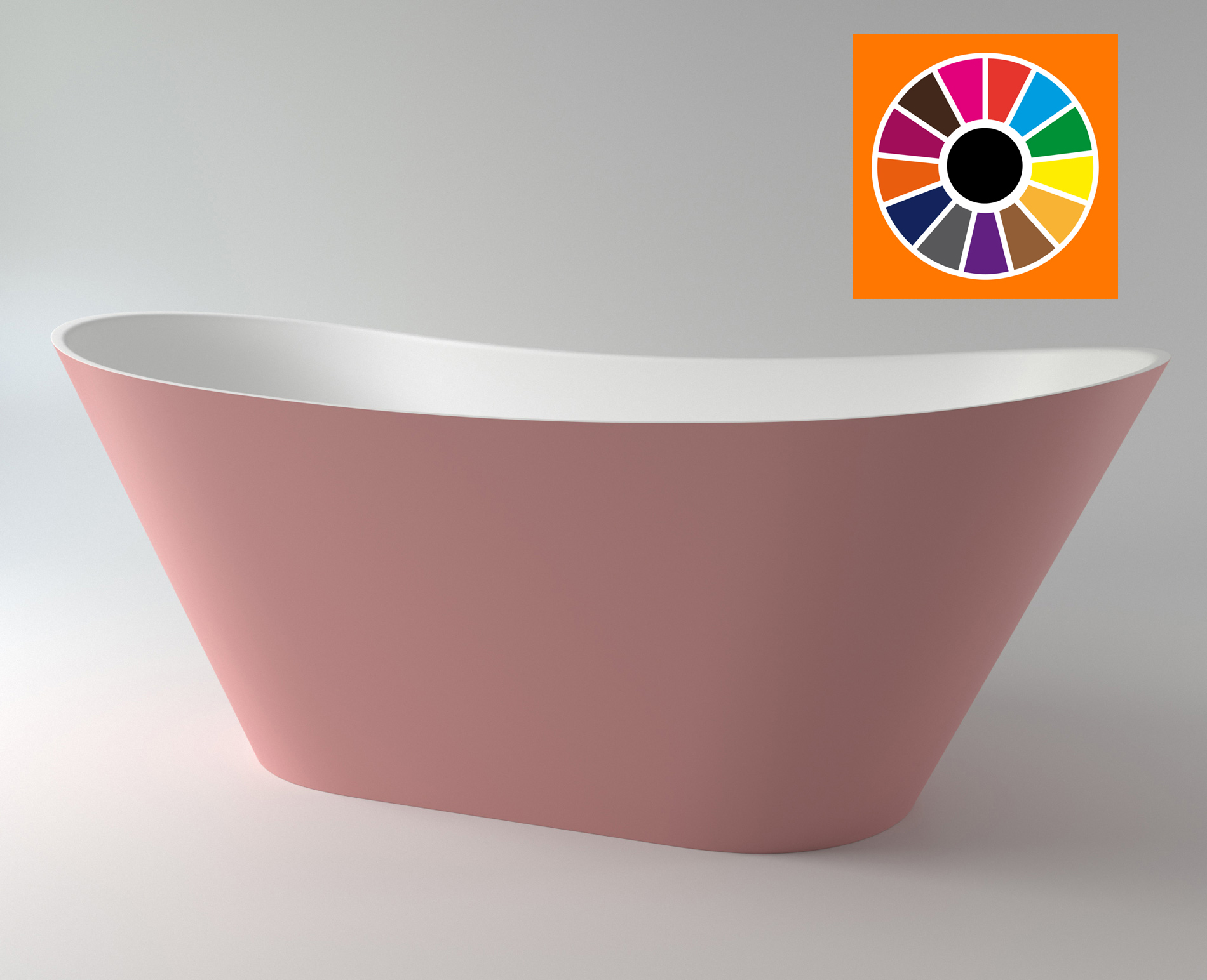 ванна каменная holbi afina 161x66 sd двухцветная матовая ral