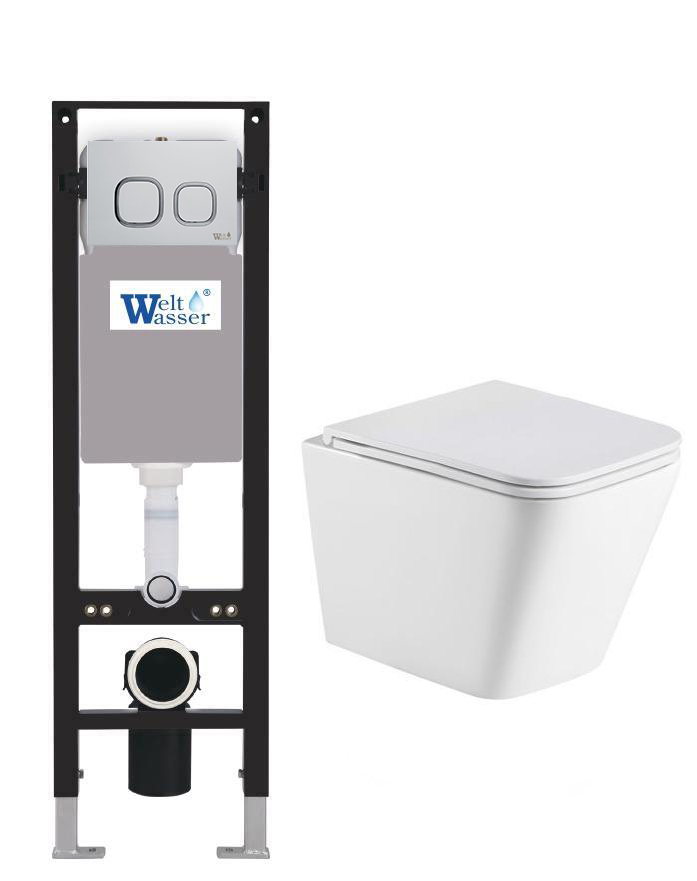 комплект инсталляция welt-wasser amberg 350 для унитаза gelbach 043 mt-wt с клавишей смыва amberg rd-wt, белый