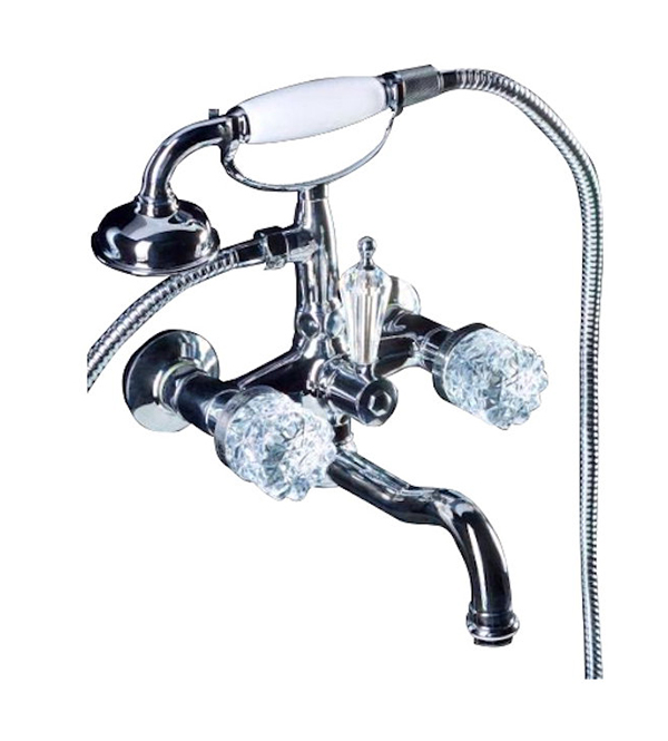 смеситель для ванны boheme crystal 273-crst хром, ручки хрусталь