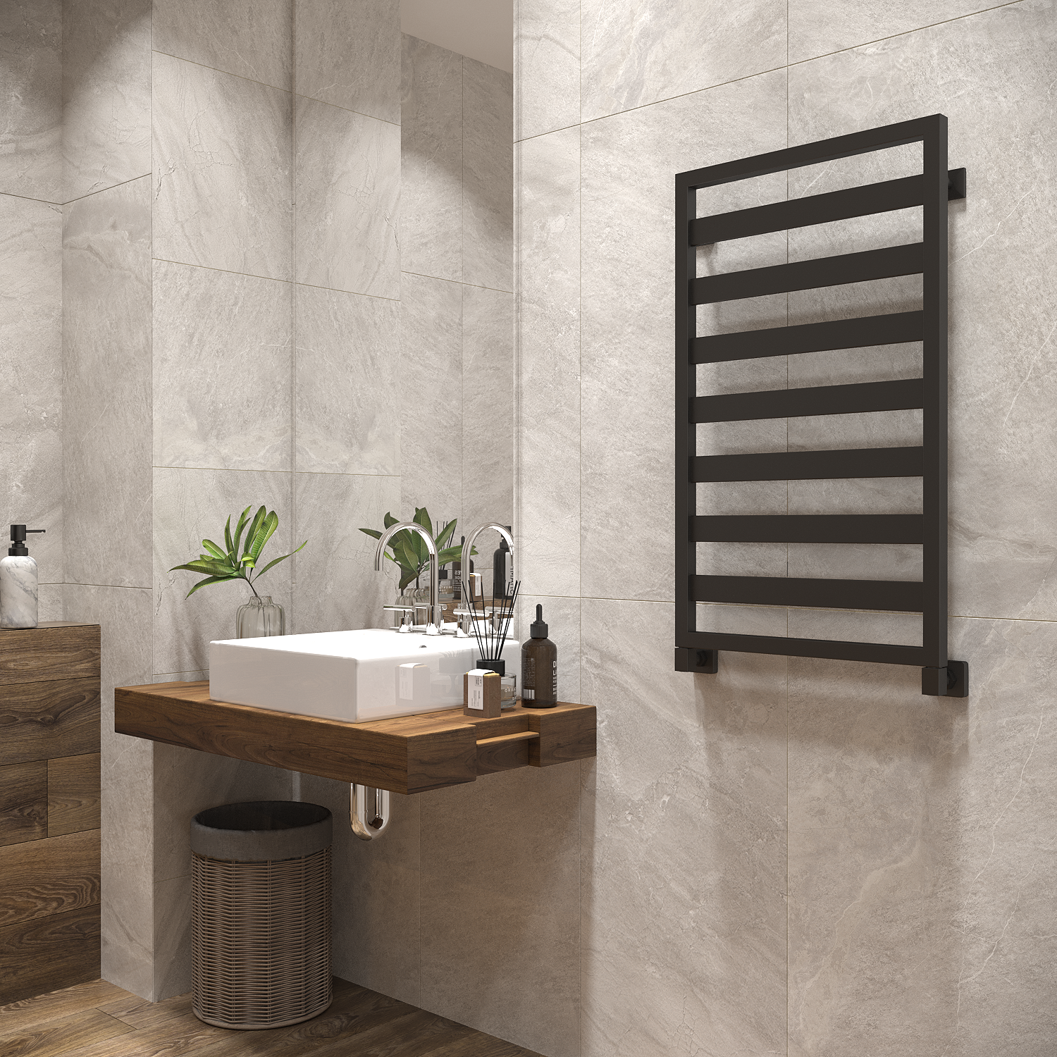 полотенцесушитель водяной stinox tempra 50x90 черный матовый