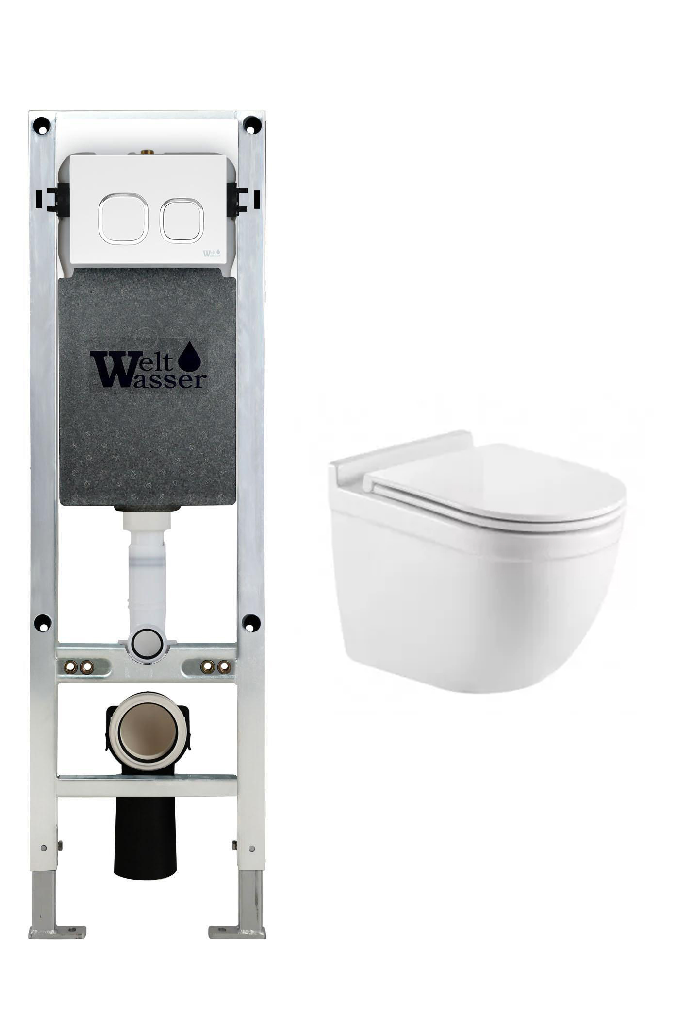 комплект инсталляция welt-wasser amberg 350 st для унитаза heimbach 043 gl-wt с клавишей смыва amberg rd-wt, белый