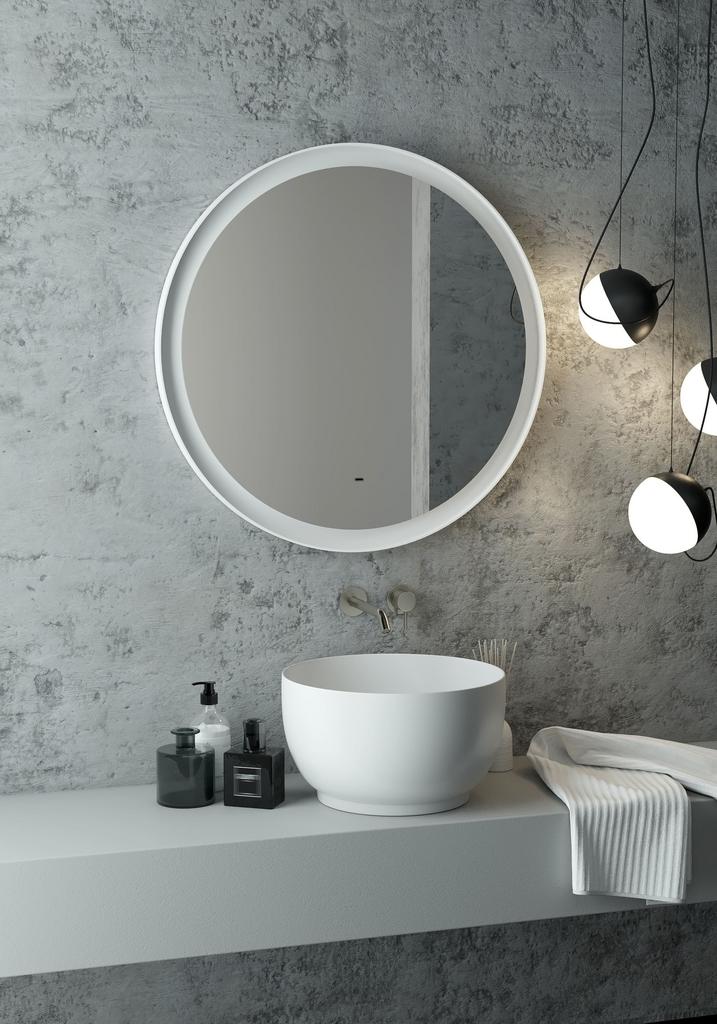 зеркало континент planet white led d800 ореольная теплая подсветка и б/к сенсор