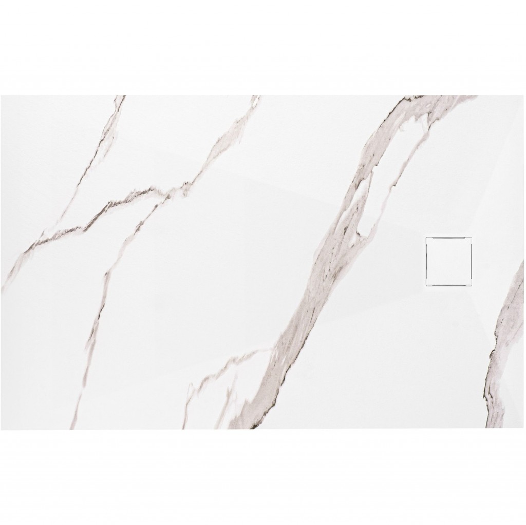 душевой поддон rea magnum carrara white 80x100 белый мрамор